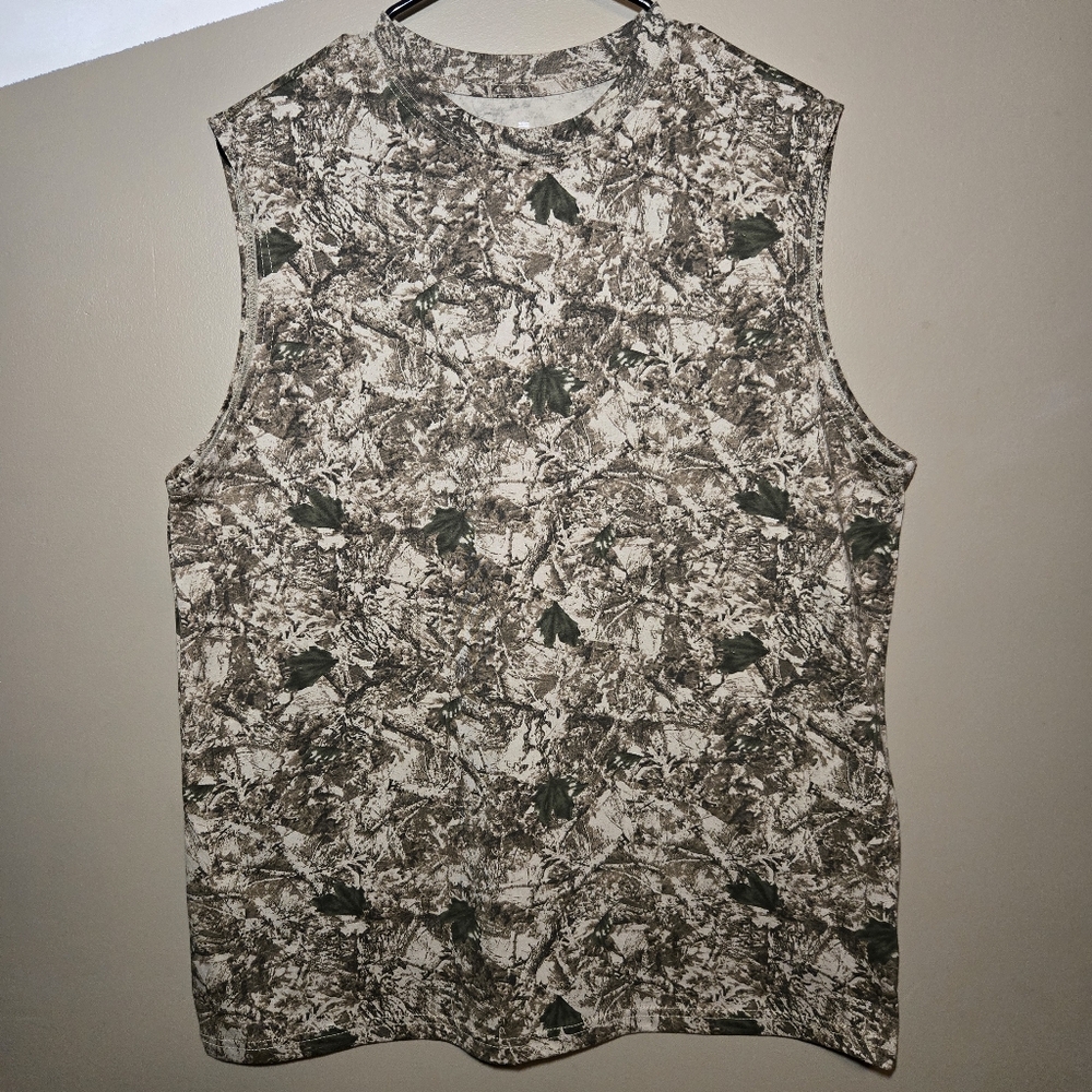 Hollywood The Jean People Camo Sleeveless Muscle Shirt Men’s Medium Cotton Blend